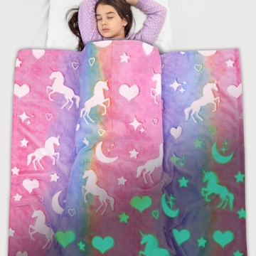 iBune Glow in The Dark Blanket for Kids - Soft & Fluffy
