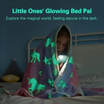 iBune Glow in The Dark Blanket for Kids - Soft & Fluffy