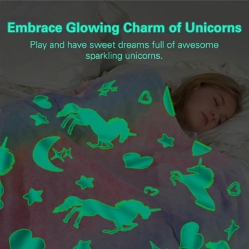 iBune Glow in The Dark Blanket for Kids - Soft & Fluffy