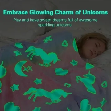 iBune Glow in The Dark Blanket for Kids - Soft & Fluffy
