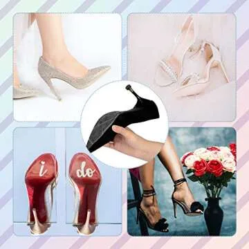 Boao Sole Protector Stickers for High Heel Shoes Self Adhesive Sole Cover Clear Sole Guard Anti Slip Bottoms for Women(Transparent, 40 x 4 Inch)