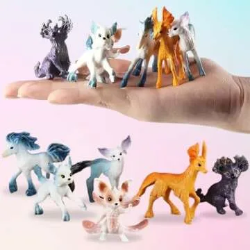 Liberty Imports 12 Pack Fantasy Creatures Figurines Set - Cute Plastic Fairy Animals & Mythical Toy Figures, Mini Unicorn Cake Toppers, Party Favors, Imaginative Play for Girls, Kids