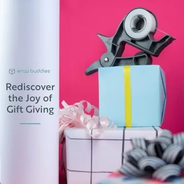Wrap Buddies Tabletop Gift Wrapping Tool, 2 Clamps - Gift Wrap Clamp with Tape Dispenser for Easier Gift Wrapping This Holiday - Slate Grey