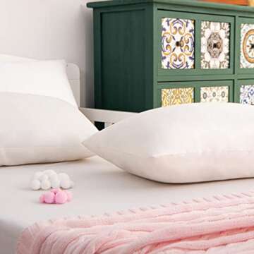 NTBAY 2 Pack Pillows with Microfiber Pillowcases, Soft Cotton Down Alternative 13x18 Zippered Pillows for Sleeping in Crib - Machine Washable - Breathable Travel Pillows, Navy Blue