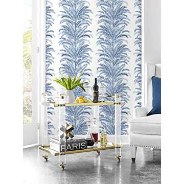 Lillian August Luxe Haven Keana Palm Peel and Stick Wallpaper (Coastal Blue)