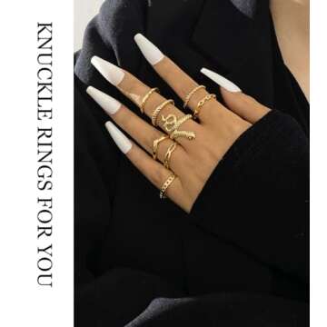 iF YOU 30 Pcs Vintage Gold Knuckle Rings Set, Boho Butterfly Snake Stackable Finger Rings for Women, Midi Rings Pack