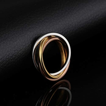 JAJAFOOK Triple Band Interlocked Ring for Women