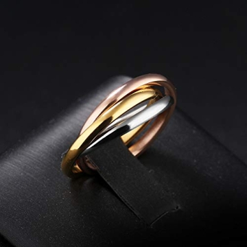 JAJAFOOK Triple Band Interlocked Ring for Women