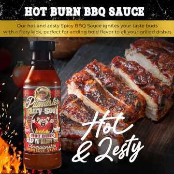 Slap Yo Daddy BBQ Sauce, Hot Burn - Award-Winning Spicy BBQ Sauce from Pitmaster Harry Soo - Intensely Spiced with a Tangy Kick - No MSG, Gluten-Free - 15 oz