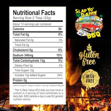 Slap Yo Daddy BBQ Sauce, Hot Burn - Award-Winning Spicy BBQ Sauce from Pitmaster Harry Soo - Intensely Spiced with a Tangy Kick - No MSG, Gluten-Free - 15 oz