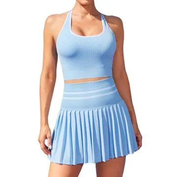 ATTRACO Tennis Skirt Set Golf Dresses with Shorts Underneath for Elegant Sportswear