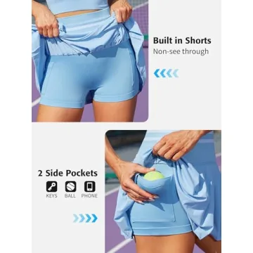 ATTRACO Tennis Skirt Outfit with Built-In Shorts for Women
