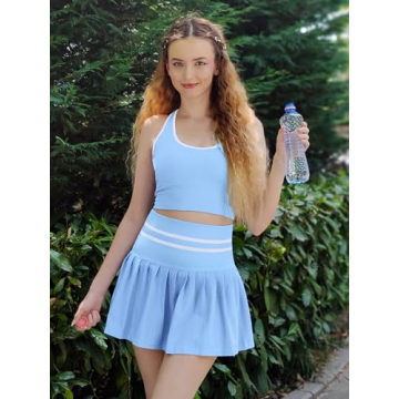 ATTRACO Tennis Skirt Outfit with Built-In Shorts for Women