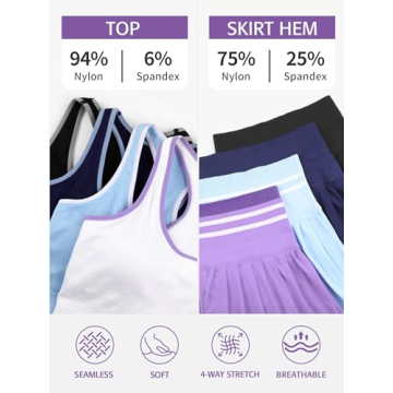 ATTRACO Tennis Skirt Outfit with Built-In Shorts for Women