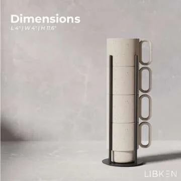 Stylish Stackable Coffee Mug Set with Black Stand