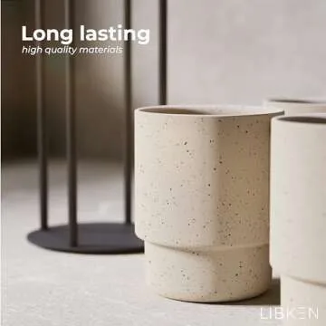 Stylish Stackable Coffee Mug Set with Black Stand