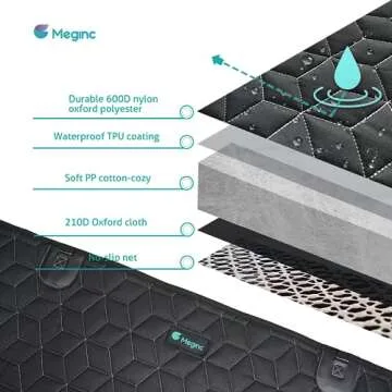 Meginc Car Dog Seat Cover - Durable & Waterproof SUV Protector