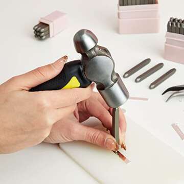 Juvale 1 Pound Metal Stamping Hammer for Jewelry Making, Geodes, Leather Hammer for Crafts, Forming ...