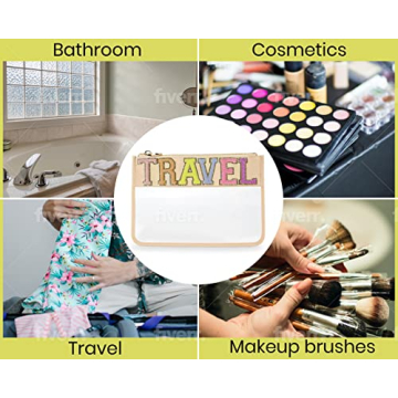 Stylish Chenille Letter Travel Pouch for Cosmetics Organization