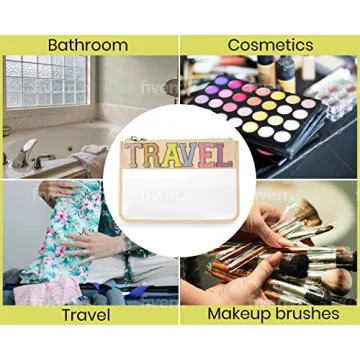 Stylish Chenille Letter Travel Pouch for Cosmetics Organization