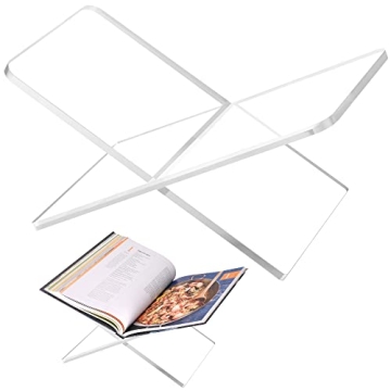 Acrylic Book Stand 11 x 7 x 6 in Large Open Book Display Stand for Cookbook Art Book Bible Guest Boo...