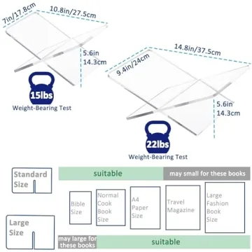 Versatile Acrylic Book Holder Stand for Cookbooks & More