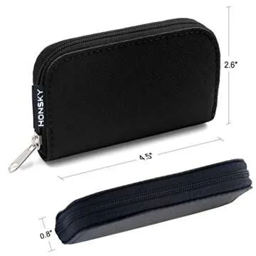 2 Set Memory Card Holder, HONSKY ® 22 Slot SD CF SDHC SDXC MMC Micro SD SecureDigital Memory CompactFlash Cards Carrying Cases & Sleeves Bags Media Storage & Organization - Black