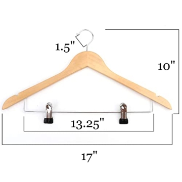 Tosnail 12-Pack Wooden Pant Hanger for Stylish Organization