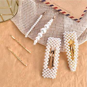 Stylish E-accexpert 18pcs Pearl Hair Clips for Women