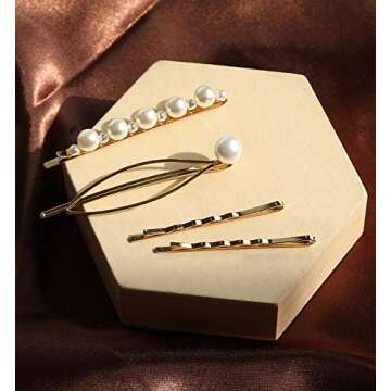 Stylish E-accexpert 18pcs Pearl Hair Clips for Women