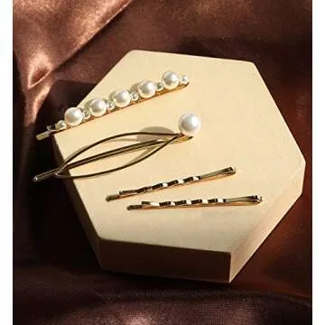 Stylish E-accexpert 18pcs Pearl Hair Clips for Women