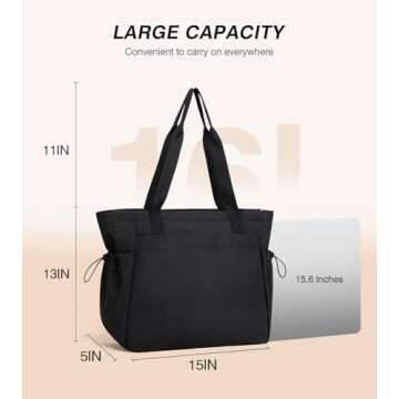 Marvolia Large Tote Bag for Women - Lightweight Travel Tote Handbags Work Tote Bags with Zipper for ...