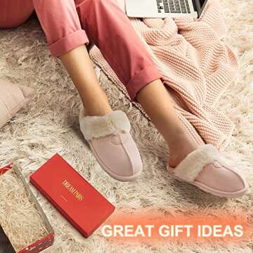 DREAM PAIRS Women's House Slippers Indoor Fuzzy Fluffy Furry Cozy Home Bedroom Comfy Winter Cute Warm Outdoor Shoes FuzzyEasy,Size 7,Pink,SOFIE-05