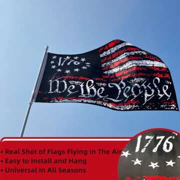 JAIARA We The People 1776 Flag Vintage Usa Flag 3x5 Ft and Garden Flags 12x18 Inch Betsy Ross 13 Sta...