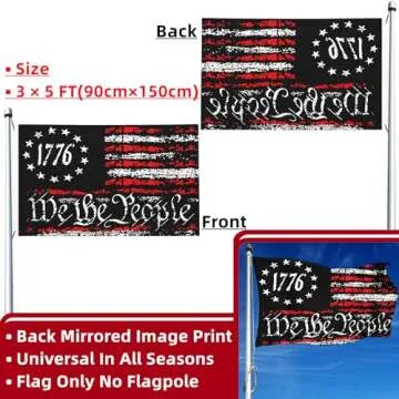 JAIARA Vintage 1776 American Flag for Patriotic Displays