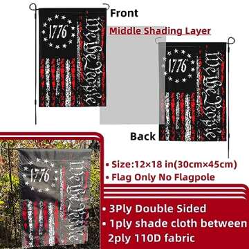 JAIARA We The People 1776 Flag Vintage Usa Flag 3x5 Ft and Garden Flags 12x18 Inch Betsy Ross 13 Star 4th of July American Flags for Outdoor Indoor Decoration