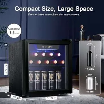 Antarctic Star 12 Bottle 48 Can Wine Cooler/Cabinet Beverage Refrigerator Mini Fridge Low Noise Clea...