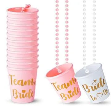 MGupzao Bachelorette Party Favors Shot Glass Necklace 12Pcs for Bridal Shower
