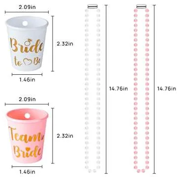 MGupzao Bachelorette Party Shot Glass Necklace Set 12Pcs