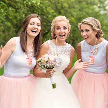 MGupzao Bachelorette Party Shot Glass Necklace Set 12Pcs