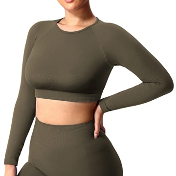YEOREO Long Sleeve Crop Top for Women - Stylish Activewear