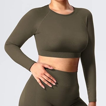 YEOREO Long Sleeve Crop Top for Women - Stylish Activewear