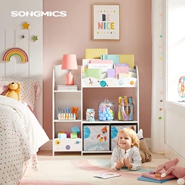 SONGMICS Kid's Bookshelf & Toy Organizer - 3 in 1 Storage Solution