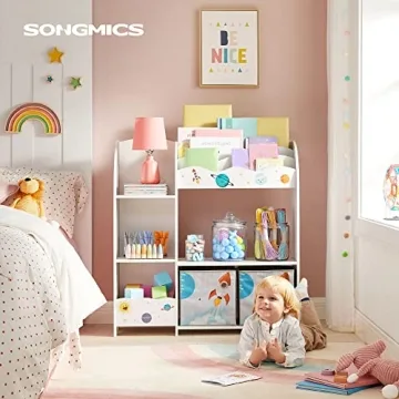 SONGMICS Kid's Bookshelf & Toy Organizer - 3 in 1 Storage Solution