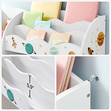 SONGMICS Kid's Bookshelf & Toy Organizer - 3 in 1 Storage Solution