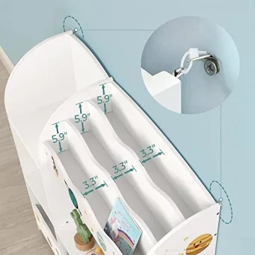 SONGMICS Kid's Bookshelf & Toy Organizer - 3 in 1 Storage Solution