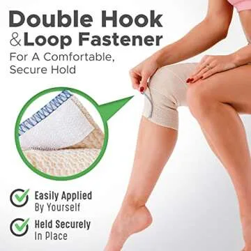 Premium Elastic Bandage Wraps (4" 2Pack & 3" 2Pack) -Made of Grown Organic Cotton - Hook & Loop Fasteners at Both Ends - GT Latex Free Hypoallergenic Compression Roll for Sprains & Injuries