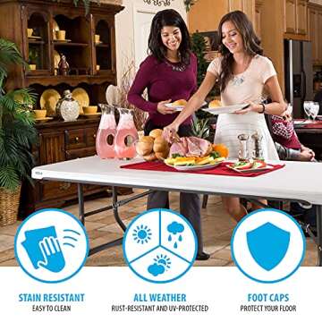 Lifetime 80306 Commercial Stackable Folding Table, 6', White