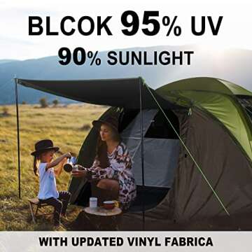 ICECO Dark Room Camping Tent 4 Person Backpacking Tent 4 Season Waterproof Dome Tent with Screen Room 4 People Easy Setup Tent for Outdoor Traveling Backpacking Mountaineering,with Removable Rain Fly