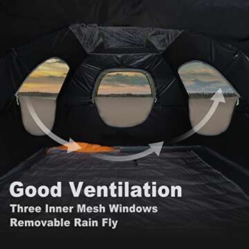 ICECO Dark Room Camping Tent 4 Person Backpacking Tent 4 Season Waterproof Dome Tent with Screen Room 4 People Easy Setup Tent for Outdoor Traveling Backpacking Mountaineering,with Removable Rain Fly